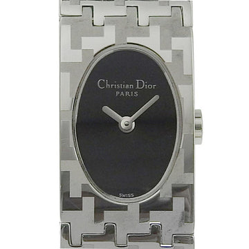 Dior Miss Watch D70-100 Stainless Steel Swiss Made Silver Quartz Analog Display Black Dial Ladies