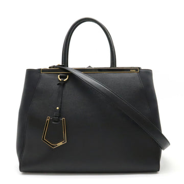 FENDI 2JOURS Handbag Shoulder Bag Leather Black 8BH250
