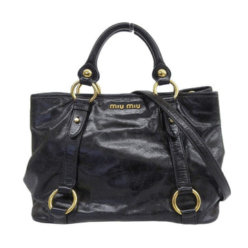 miu miumiu bag ladies shoulder handbag leather black