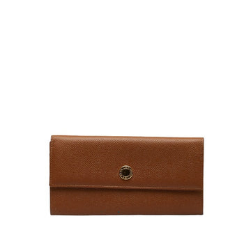 BVLGARI Classico Long Wallet Light Brown Leather Ladies