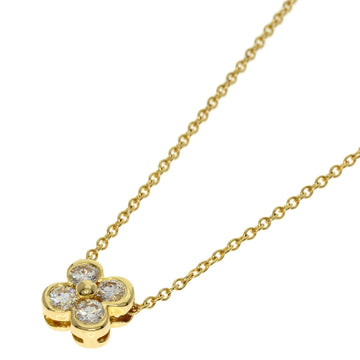 TIFFANY Bezel Set 4P Diamond Necklace K18 Yellow Gold Women's &Co.