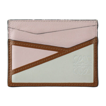 LOEWE PLAIN CARDHOLD Plain Card Holder PUZZLE Puzzle Case Leather Pink White Brown Business Pass Anagram