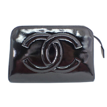 Chanel black x gold enamel pouch
