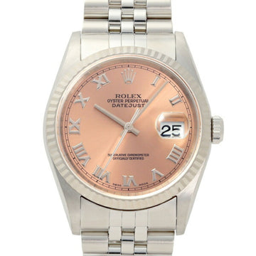 ROLEX Datejust 36 16234 Pink Roman Dial Watch Men's