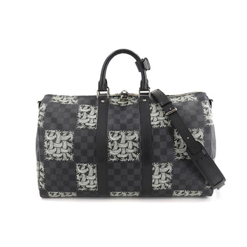 Louis Vuitton Damier Graphite Christopher Nemes Keepall Bandouliere 45 Boston Bag N41573