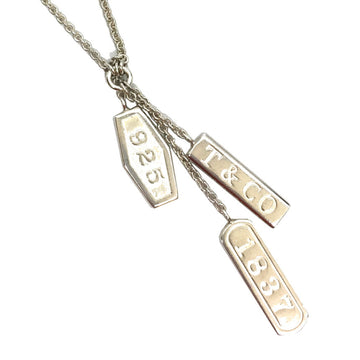TIFFANY & Co 1837 element necklace triple tag plate ladies