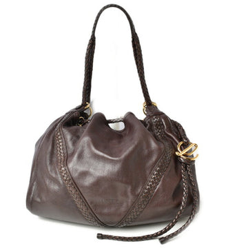 LOEWE shoulder bag type nappa dark brown gold