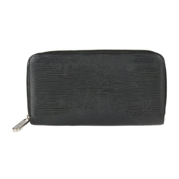 LOUIS VUITTON Zippy Wallet Long M61857 Epi Leather Black Silver Hardware Round Zipper