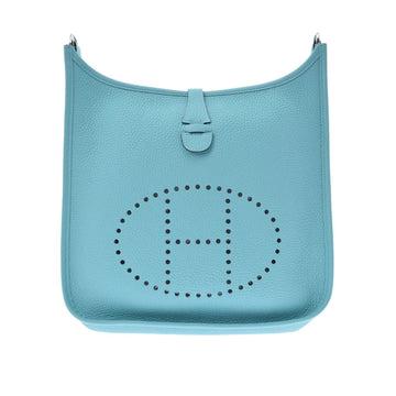 Hermes Evelyn 3 PM Blue Atoll T engraved (around 2015) Unisex Taurillon Clemence Shoulder Bag