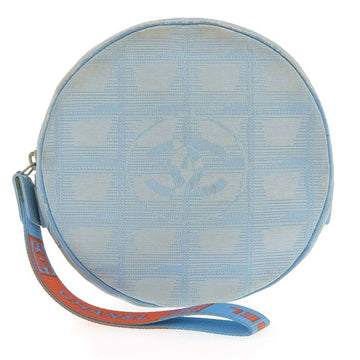 Chanel New Travel Line Round Pouch Light Blue Boutique Seal (2002.5.17.K.T) A17682