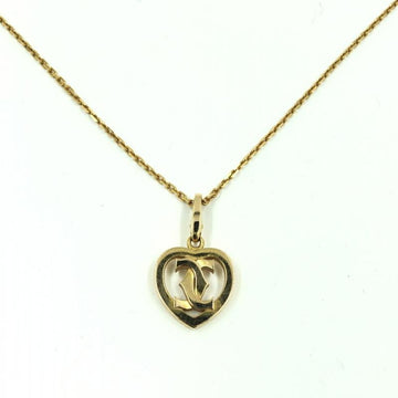 CARTIER 2C Heart Charm Necklace  750 Engraved Gold