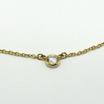 TIFFANY Visor Yard Single Diamond Pendant Necklace Yellow Gold