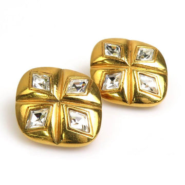 CHANEL earrings metal/rhinestone gold/silver ladies