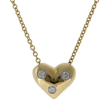 TIFFANY&Co. Dots Heart Necklace 18K K18 Yellow Gold Diamond Women's