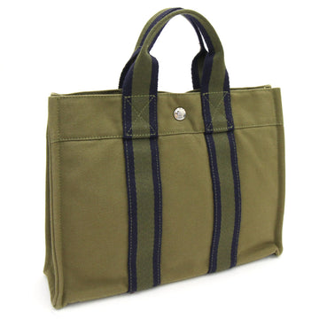 Hermes Handbag Fool Tote PM Olive Cotton Canvas Bag Women's Men's Mini