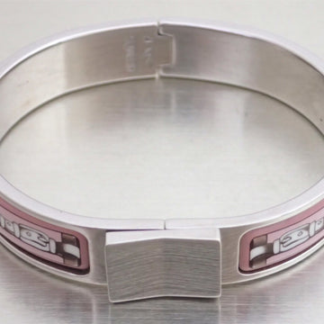 HERMES bangle click crack silver x pink metal material enamel bracelet ladies