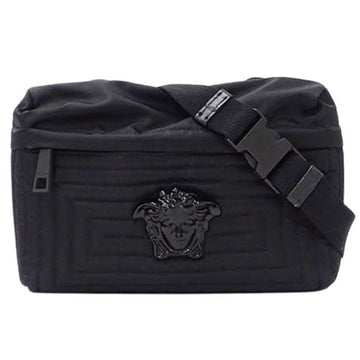 VERSACE bag men's women's waist pouch body Medusa nylon black quilted compact