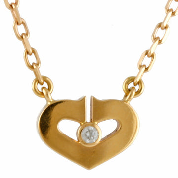 Valente Cartier C Heart Necklace 18K K18 Pink Gold Diamond Women's