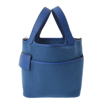 HERMES Picotin Lock PM Cargo Blue France U Engraved [around 2022] Ladies Toile H Swift Handbag