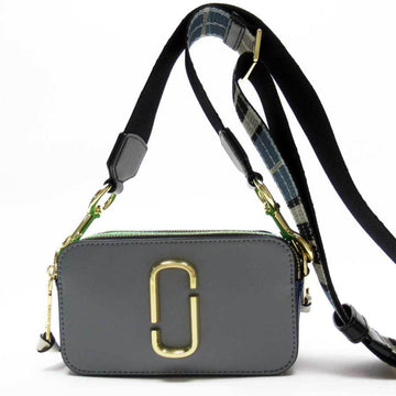 MARC JACOBS Shoulder Bag Gray Green White Navy Gold Leather