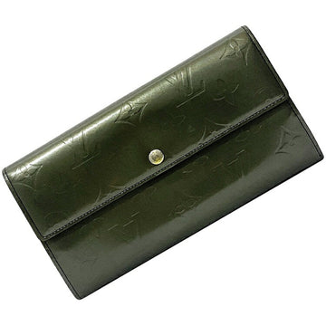 Bifold Long Wallet Portefeuille Sarah Khaki Monogram Matte M65142 Leather TH0015 LOUIS VUITTON Women's Men's