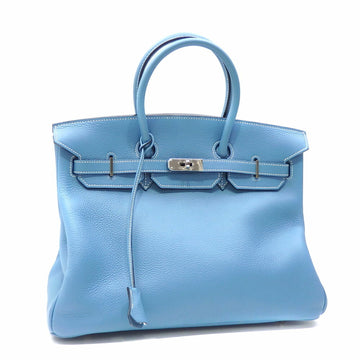Hermes Birkin 35 Handbag Ladies Blue Jean Taurillon Clemence H stamp Made in 2004 HERMES birkin35