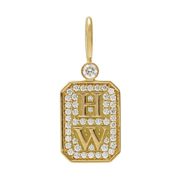 HARRY WINSTON HW Logo K18YG Yellow Gold Charm