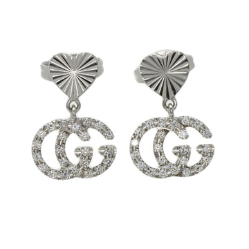 GUCCI GG running diamond earrings K18 white gold ladies