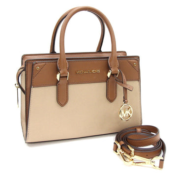 MICHAEL KORS Handbag Satchel Small 35H1G9MS2T Beige Brown Leather Shoulder Bag Bicolor Women's