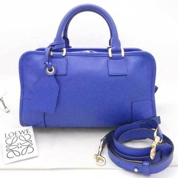 LOEWE handbag shoulder bag Amazona leather blue gold ladies