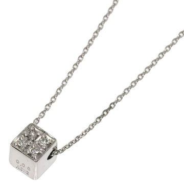 BURBERRY square diamond necklace K18 white gold Lady's