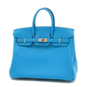Hermes Birkin 25 Swift Blue Frida Y Engraved Handbag