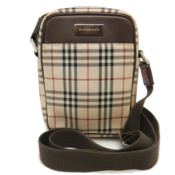 BURBERRY Shoulder Bag Nova Check x Leather Beige Brown 251398