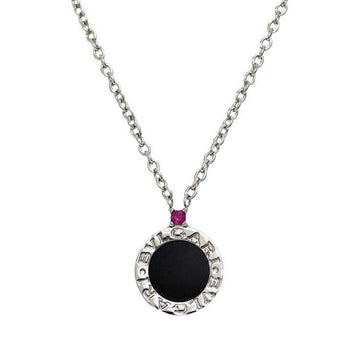 BVLGARI Necklace Silver Black Pink Save the Children 356910 10th Anniversary Ag 925 Colored Stone  Bulgari Women's
