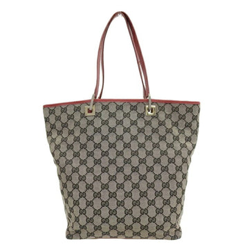 Gucci Bag Ladies Tote Shoulder GG Canvas Leather Beige Red 002 1098
