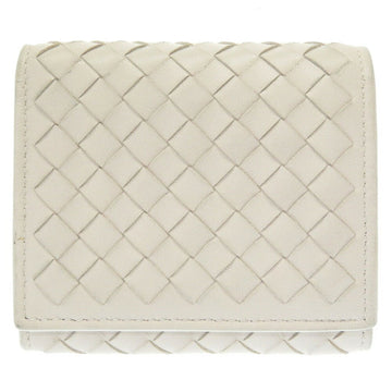Bottega Veneta Intrecciato 533451 Leather Ivory White Trifold Wallet