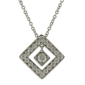 TIFFANY&Co. Open Square Necklace Pt950 Platinum Diamond Women's