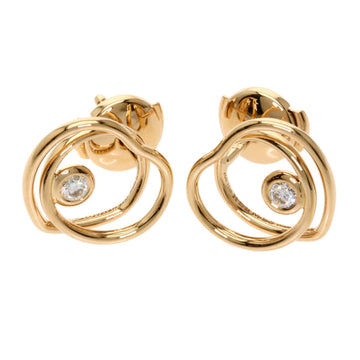 Hermes Vertige Cool Diamond Earrings K18 Pink Gold Ladies HERMES