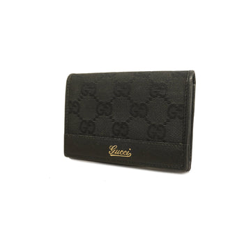 Gucci Business Card Holder 120965 GG Canvas Business Card Case Black