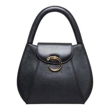 CARTIER Panthere handbag black gold leather ladies