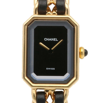 Buy [Pre-Owned] CHANEL Ladies Watch Premiere M Size Quartz GP Leather Black  Dial H0001 from Japan - Buy authentic Plus exclusive items from Japan