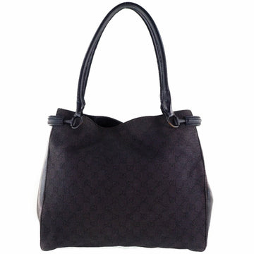Gucci 101346 GG canvas x leather black unisex tote bag