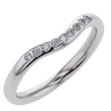 TIFFANY Ring Curved Band 9P Width approx. 2mm Platinum PT950 Diamond No. 9 Women's &Co.