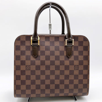 LOUIS VUITTON Non-stick Triana Damier Handbag Bag Brown PVC Women's N51155