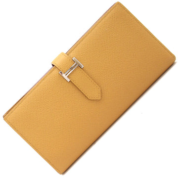 Hermes Bi-Fold Wallet Bearnsfre Gold Vaux Epson Y Engraved Ladies
