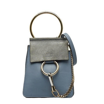 CHLOeChloe  FAYE Small Bracelet Bag Shoulder One Light Blue Leather Suede Women's