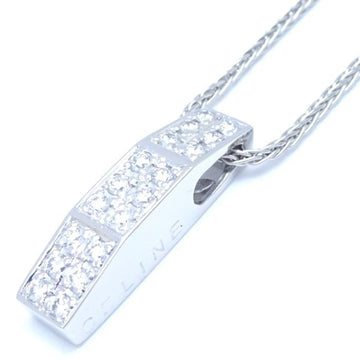 CELINE Diamond Necklace 0.35ct Secret Stone Ruby 0.02ct Pt900 Platinum xPt850 291194