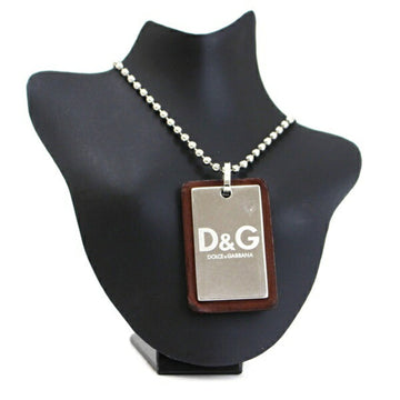 Dolce & Gabbana Necklace Pendant Silver Plate DOLCE&GABBANA | Men's Women's Ball Chain Leather Tag