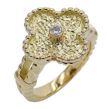 VAN CLEEF & ARPELS Alhambra Women's Ring 750YG Diamond Yellow Gold T49 Approx. No. 9 Polished