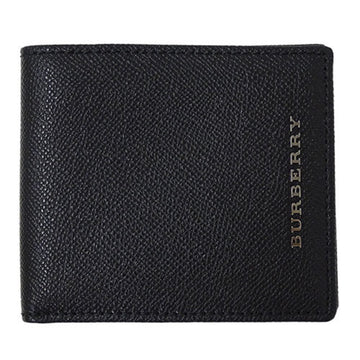 BURBERRY Wallet Men's Billfold Leather Black Check
